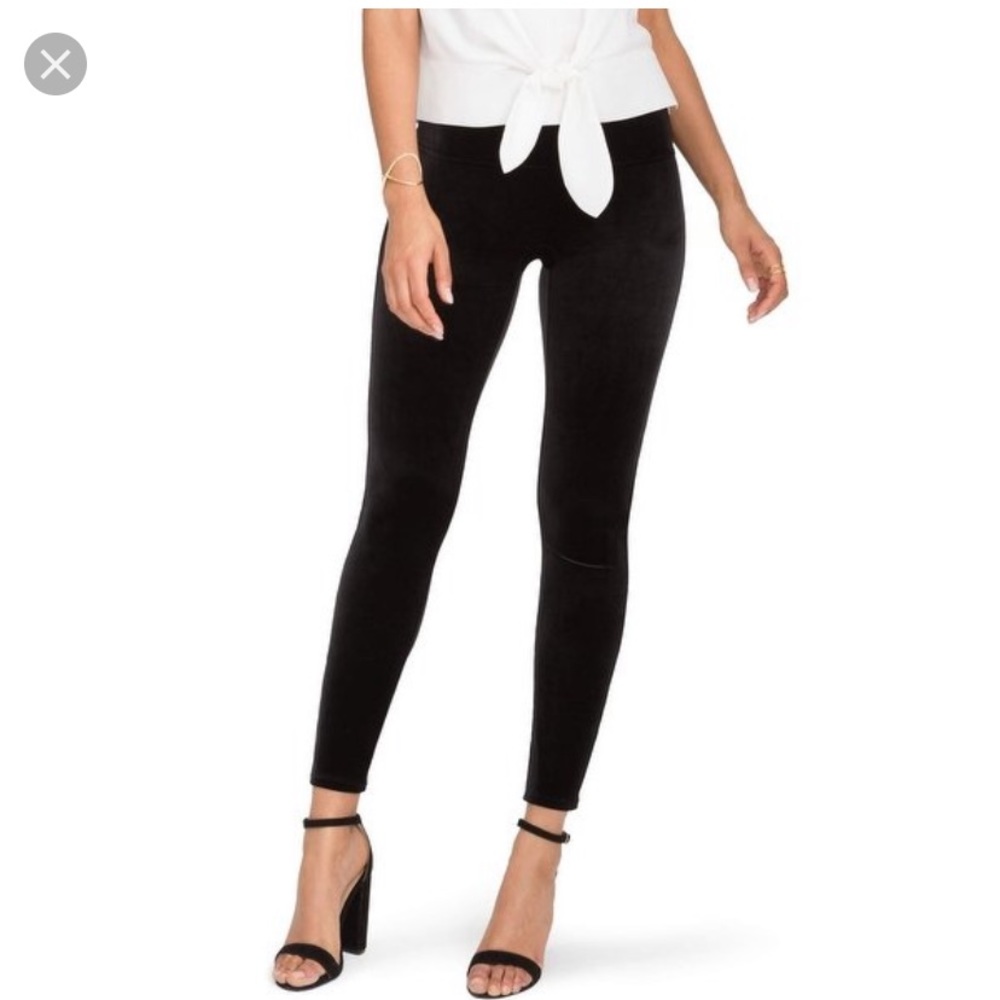 SPANX Ready To WOW Black Velvet Leggings Sz L